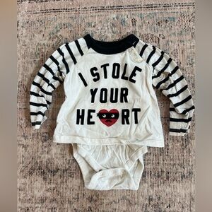 GAP Black and White Striped Bodysuit 12-18 mo